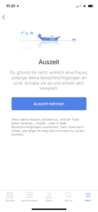 Screenshot von Twist mit Auszeit Interface