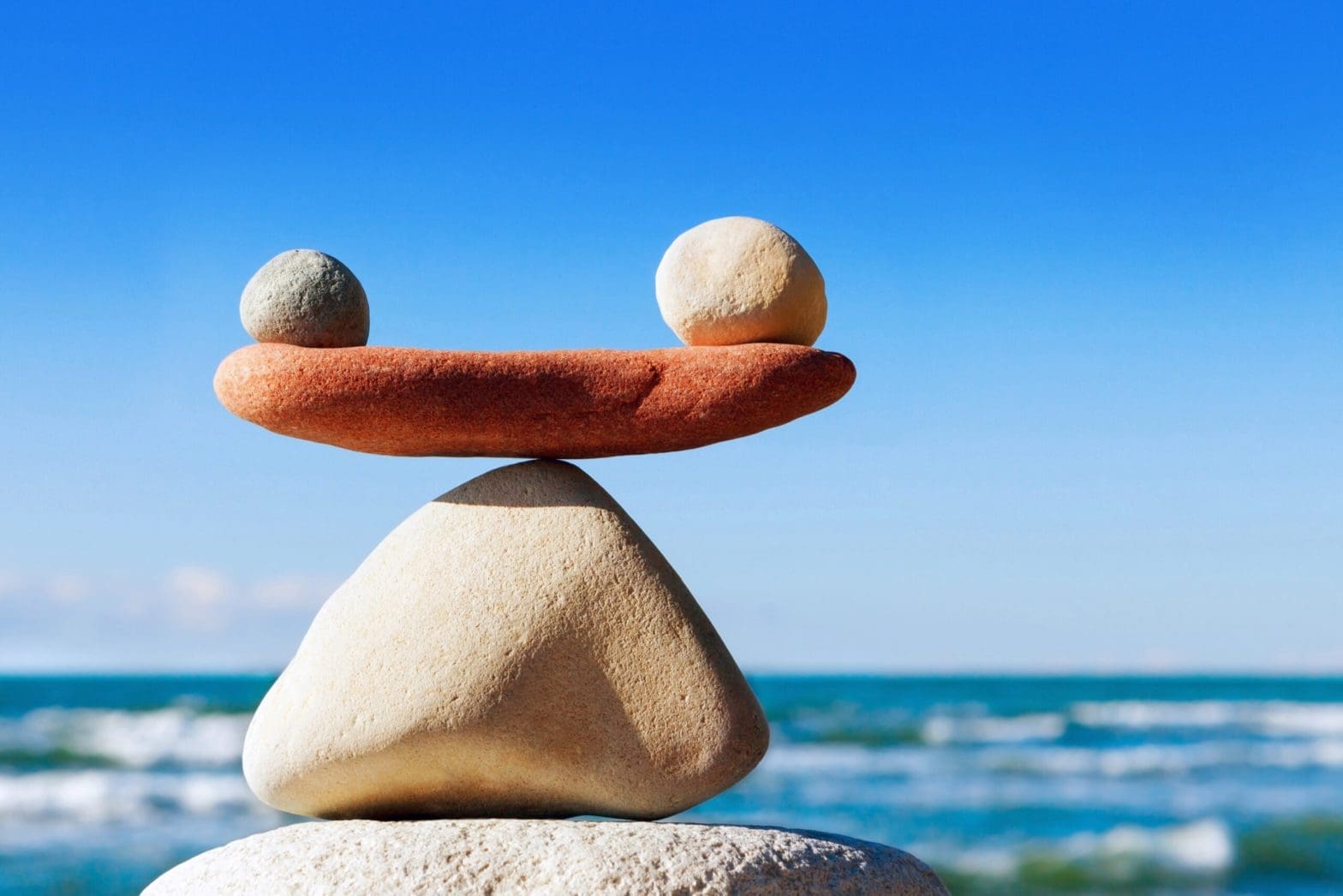 Work Life Balance symbolisiert durch Steine
